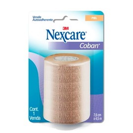 3M Nexcare, Coban Venda Autoadherente para Piel, Color Beige - 7.6cm x 4.5m, 1 rollo