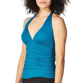 La Blanca Island Goddess Halter - Traje de baño Tankini para Mujer, Caribbean Current, 10