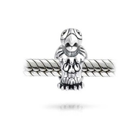 Polly Tropical Bird Parrot Charm Bead For Women Teen Oxidized .925 Sterling Silver Fits European Charm Bracelet