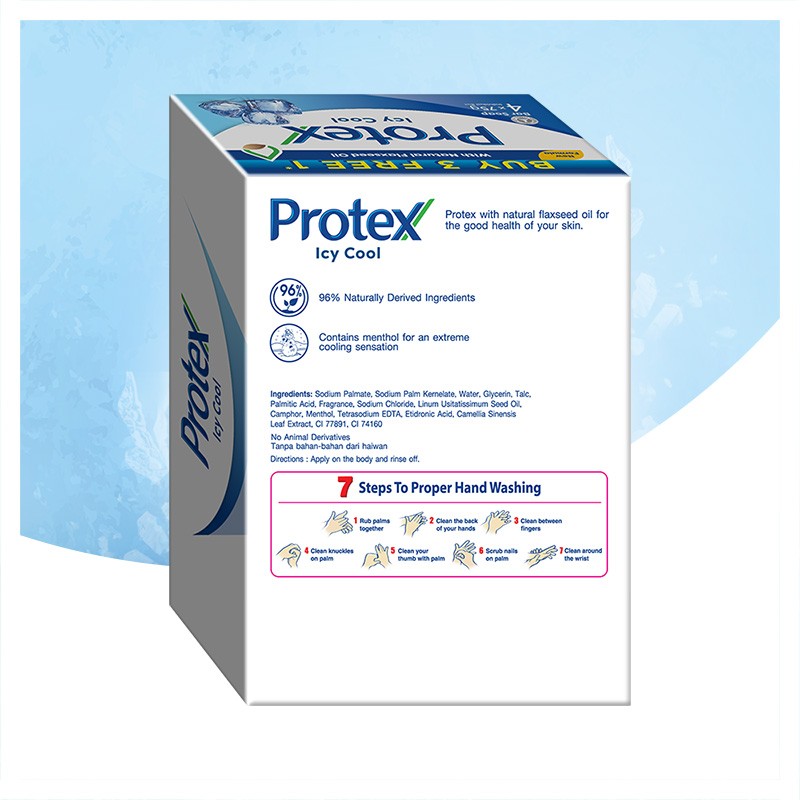 Protex Icy Cool Antibacterial Bar Soap Valuepack 75g x 4