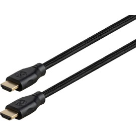 GE UltraPro 8K HDMI 2.1 Cable with Ethernet, 1.5ft, Ultra High-Speed 48Gbps, Supports 8K@60Hz, 4K@120Hz, HDR, eARC, Dolby Atmos, Braided Black, 84679