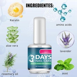 Nail Care Oil with Keratin, Aloe, Romero y Lavanda | Hidratante para Uñas Secas, Frágiles y Quebradizas - 16ml, Uñas Fuertes y Brillantes