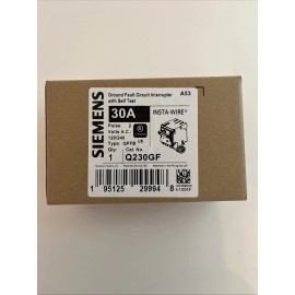 Siemens Q230GF Ground Fault Circuit Breaker: 2-Pole - 30 AMP - 120/240 VAC - NEW