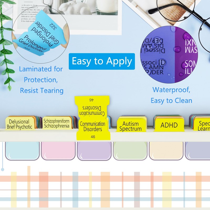 Upgraded Index Tabs for DSM-5-TR 2022, 94 Printed DSM-V-TR Tabs,