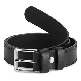 Kids Leather Belt K1D5 (Black-2, 55 cm (Total length 74 cm))