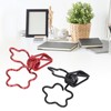 100pcs Binder Clips Black Red Cute Cartoon Flower Shape Metal