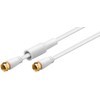 MANAX SAT coaxial cable, F-connector, shielded, flat, 10 m, white/gold-plated