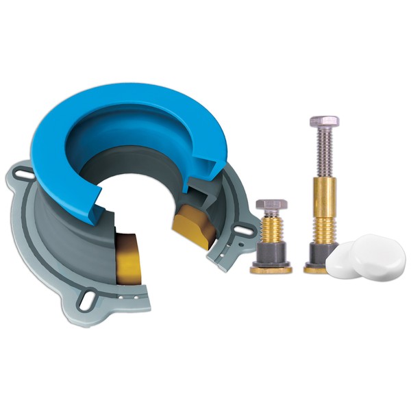 NEXT BY DANCO All-in-One Toilet Installation Kit | Perfect Seal Wax Ring & Zero Cut Bolts | Toilet Repair | Wax-Free | Mounting Toilet Bolts (10879X) , Blue