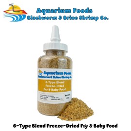 Aquatic Foods 6-Type Baby Blend- Bloodworm, Brine Shrimp, Plankton, Mysis, Tubifex, Krill.  SB - 1.5oz Bottle