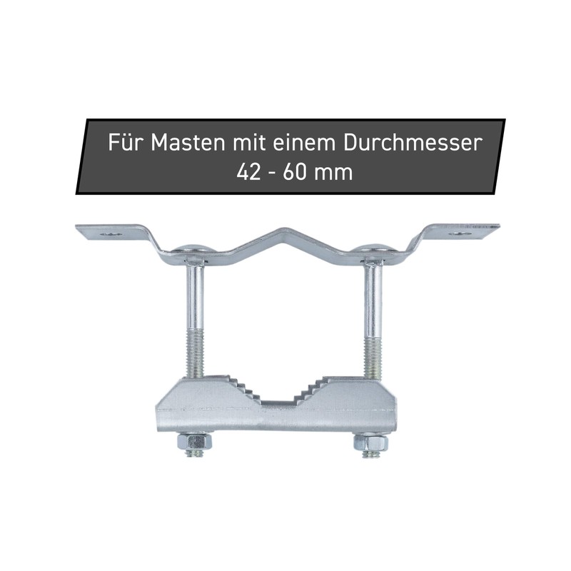 A.S.SAT Universal Pipe Clamp 42-60mm Hot-Dip Galvanised Steel