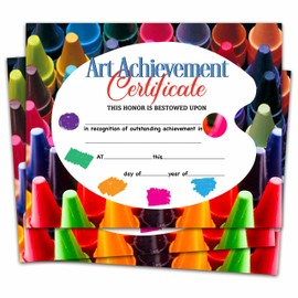 Art Achievement Certificate, Colorful Certificates of Achievement Award, Art Awards of Completion Gifts for Honor Art Students, Art School Graduation Gifts, 25 Pcs Awards Certificates -06