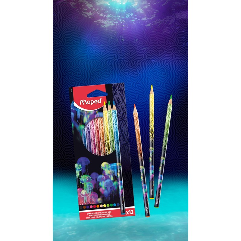 Maped - Ergonomic Triangular Colouring Pencils, Colouring Pencils Deepsee Paradise