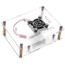 Acrylic Shell,Acrylic PMMA Enclosure Box Protective Case Cooling Fan for Raspberry Pi 2 3 Model B and Pi B+,Double Ventilation Cooling Side,Transparent Enclosure