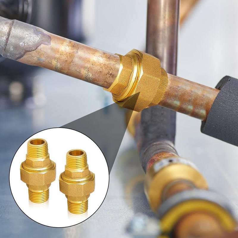Pack of 2 Brass Screw Connection 1 Inch 1 Inch