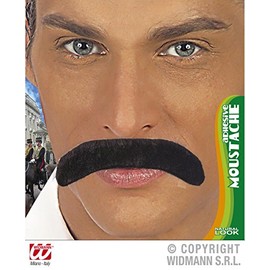 WIDMANN 0831 K Schnurrbart Aufkleber-Kostüm Sheriff oder Karabiniers, Schwarz, Einheitsgröße