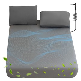 Jessrydo Grounding Sheets Full Size 90% Organic Cotton + 10% Pure Silver 16" Deep Pocket Fitted Sheet Full Earth Connecting Grounded Bed Sheet for Improved Sleep & Wellness (Gray, Full)