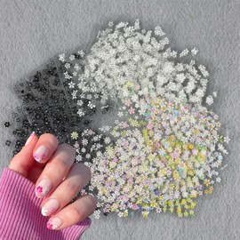 30 Sheets Flower Nail Stickers for Nail Art 3D Self Adhesive Cherry Blossoms Daisy Nail Decals Colorful White Black Designs Summer Flowers Nail Art Stickers for Women DIY Acrylic Manicure Supplies