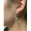 airplane jet aircraft flight brass earrings silver color earrings, No