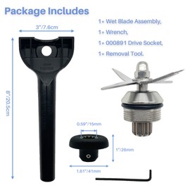 Wet Blade Assembly 104675 STM102R 1152 with Wrench Drive Socket Replacement for Vitamix Blender 500 4500 5000 5200 5500 6300 VM0102 VM0103 VM0104, Fits 64oz 48oz 32oz Standard Container