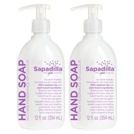 Sapadilla Liquid Hand Soap - Sweet Lavender + Lime - Made with 100% Pure Essential Oil Blends, Cleansing & Moisturizing, Aromatic & Fragrant Hand Soap, Plant Based, Biodegradable, 12 Ounce (Pack of 2)