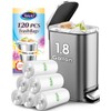 Teivio 1.8 Gallon 120 Counts Strong Trash Bags Garbage Bags,