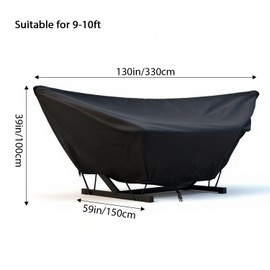 Outdoor Hammock Cover with Zip and Elastic Ropes, Heavy Duty 420d Hammock Covers with Adjustable Buckle, for Outdoor Universal Hammocks, Waterproof, Windproof (9-10FT,Black)