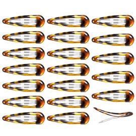 COYUN Pack of 20 Women's Thin Hair Clips, Metal, Large, Non-Slip Hair Clips, French Tortoiseshell Look, Hair Clips with Press Stud