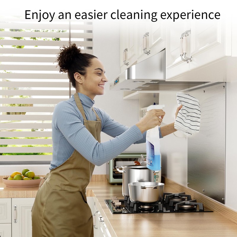 IKTCH 24 x 30 Inch Stainless Steel Backsplash, Stove Backsplash