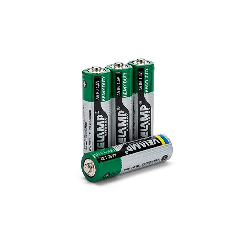Velamp R6/4BP Pila Zinco Carbone Stilo R6 AA, 1.5V, Verde