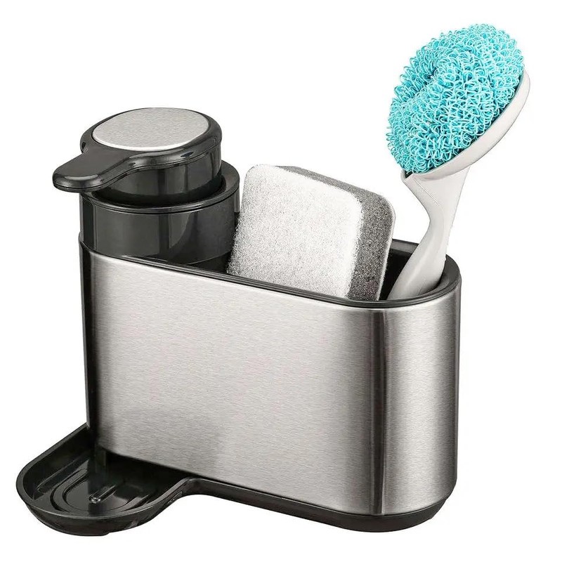 Mayaaran Stainless Steel Soap Dispensing Kitchen sink Organiser, Liquid Soap