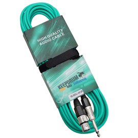 keepdrum MC003XJ Microphone Cable 6 m Green Jack 6.3 mm / XLR Female
