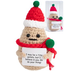 photway Funny Crochet Potato with Message Card, 3inch Small Christmas Dance Competition Birthday Encouragement Good Luck Easter Gifts for Her Him Girlfriend BoyfriendFriend Dancer