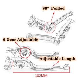MTCRIGHTER for Kawasaki Ninja 500 Z500 2024 Modified CNC Aluminum Alloy Length Adjustable Foldable Brake Clutch Lever Accessories (Red)