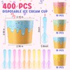 Ninehaoou 200 Pack 6 oz Paper Ice Cream Cups with