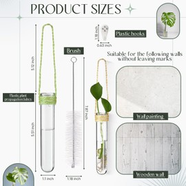 Baderke 12 Pack Plastic Plant Propagation Tubes Wall Plant Propagation Hanging Plant Terrarium Propagation Station Flower Vase for Hydroponic Home Office Garden Decor Plant Lover Gift (Multicolor)