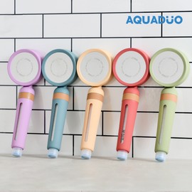 Aqua Duo Blossom Bathroom Design Wide Filter Shower 1 Year Set [Shower Hose + 3 Filters Included] Rust Removal White PVC Hose 1.5m / 아쿠아듀오 블라썸 욕실 디자인 와이드 필터샤워기 1년세트 [샤워호스+필터3개입] 녹물제거 화이트 pvc 호스1.5m