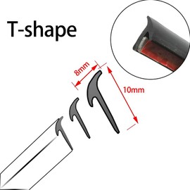 AUTOXBERT 4M/13Ft T-Shape Car Seal Strip Universal Rubber Weather Draft Seal Strip Car Windshield Edge Moulding Sealing Strip Soundproof Bumper Headlight Lip Gap for Fiat Jeep Nissan Honda