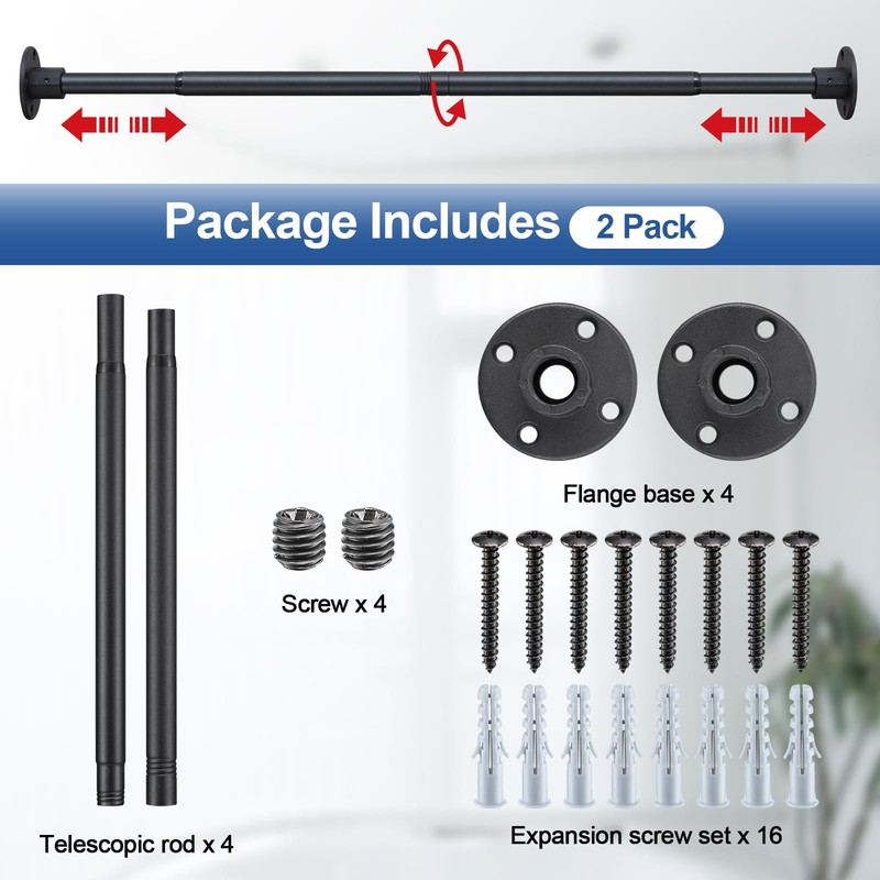 Heavy Duty Shower Curtain Rod - 28 to 48" Fixed