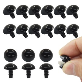 Rierdge 200PCS 10mm Black Safety Eyes, Plastic Craft Eyes with Washers for DIY Crafts Stuffed Animals Making Supplies