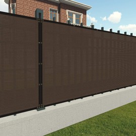 Patio Paradise 7'x12' Privacy Screen Fence Brown 180 GSM Mesh Shade Net Cover with Brass Grommets UV Blockage Heavy Duty Fencing for Garden Backyard, Commercial Grade