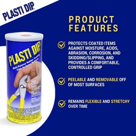 Plasti Dip Red Liquid Rubber Dip Can 14.5 Oz for Automotive Enthusiasts – Peelable, Durable Tool & Rubber Coating – Tool Handle Coating for Automotive & DIY Projects – (2 pack)