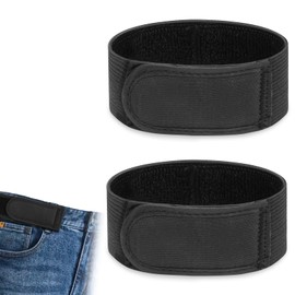 flintronic No Buckle Belt, No Buckle Belts for Men, 2 Pack No Buckle Elastic Belt, Adjustable Waist Belt, Lazy Adjustable Belt, Invisible Stretch Side Waist Buckless Belt for Jeans Pants, M