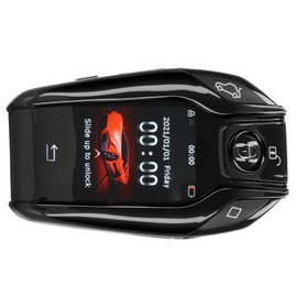 Auttoop Modified Smart Remote Key Shell LCD Screen Fit for One-Push Start with OBD Universal TK800+ LCD Touch Screen Keyless Entry Black