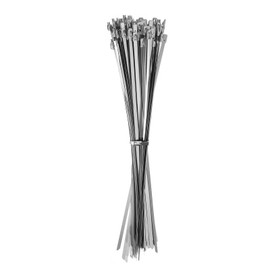 HARFINGTON 100pcs Metal Zip Ties, 12-Inch/300mm Long Stainless Steel Zip-Ties Wraps, 198 LBS Self-Locking Cable Wire Ties for Outdoor Electrical Installations, Boats Marine, Garden