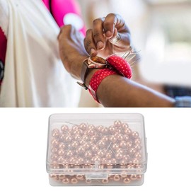 Map Tacks Push Pins Round Plastic Head Tacks Pushpin Marking Thumbtacks Pins for Cork Board Notice Board Bulletin Board Fabric Marking(Rose Gold)