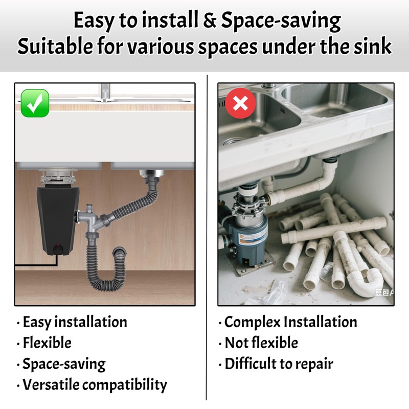 COLDDD Garbage Disposal Drain Kit, Elbow Replacement, 1-1/2" Pipe Diameter,