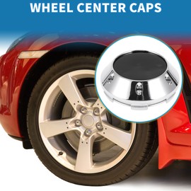 A ABSOPRO Radnabenabdeckungen Radkappen Felgenzentrumskappen OD: 68mm/2,68" Radkappen Radnabenabdeckungen Kunststoff Silberfarben 1 Stück mit schwarzem Aufkleber