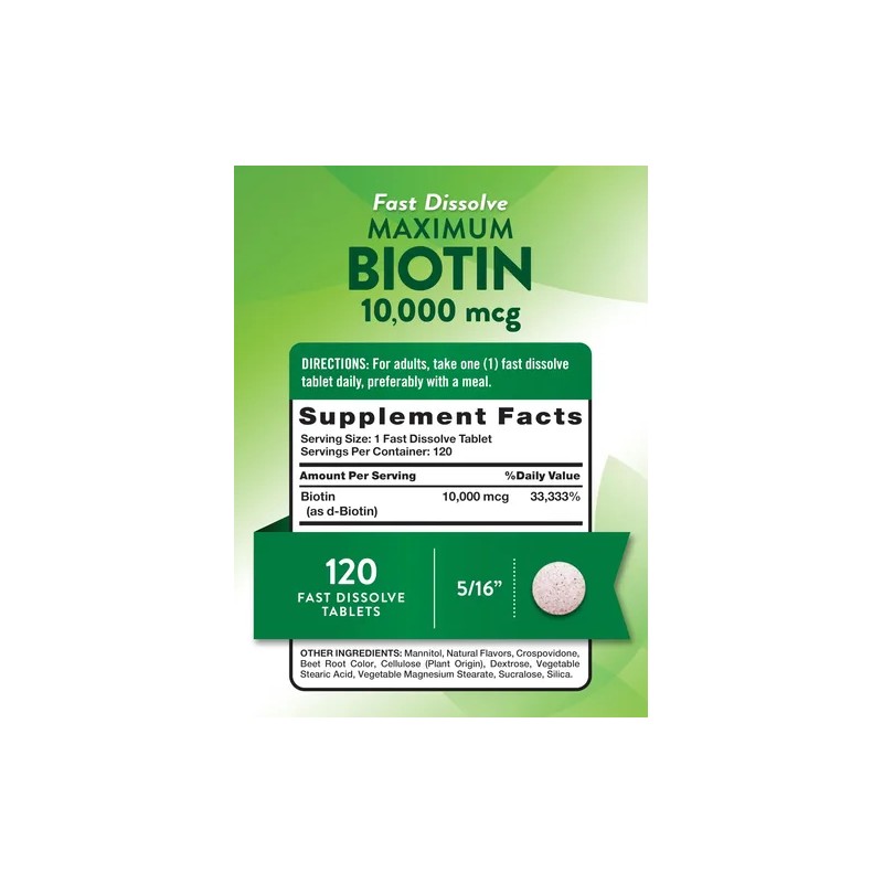 Natures Truth Biotina 10000mcg 120 Tabletas Veganas