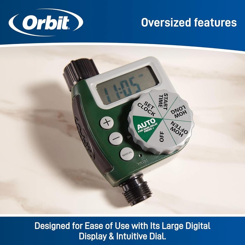 3-Pack Orbit 62061N Single-Outlet Hose Watering Timer, 1 Outlet, Green