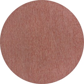 Unique Loom Collection Casual Transitional Solid Heathered Indoor/Outdoor Flatweave Area Rug (10' 8" Round, Rust Red/Beige)